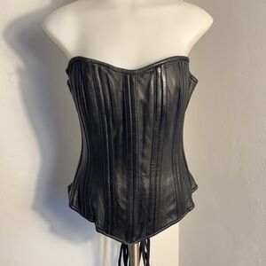 100% Leather Steel-Boned Corset  Size 30